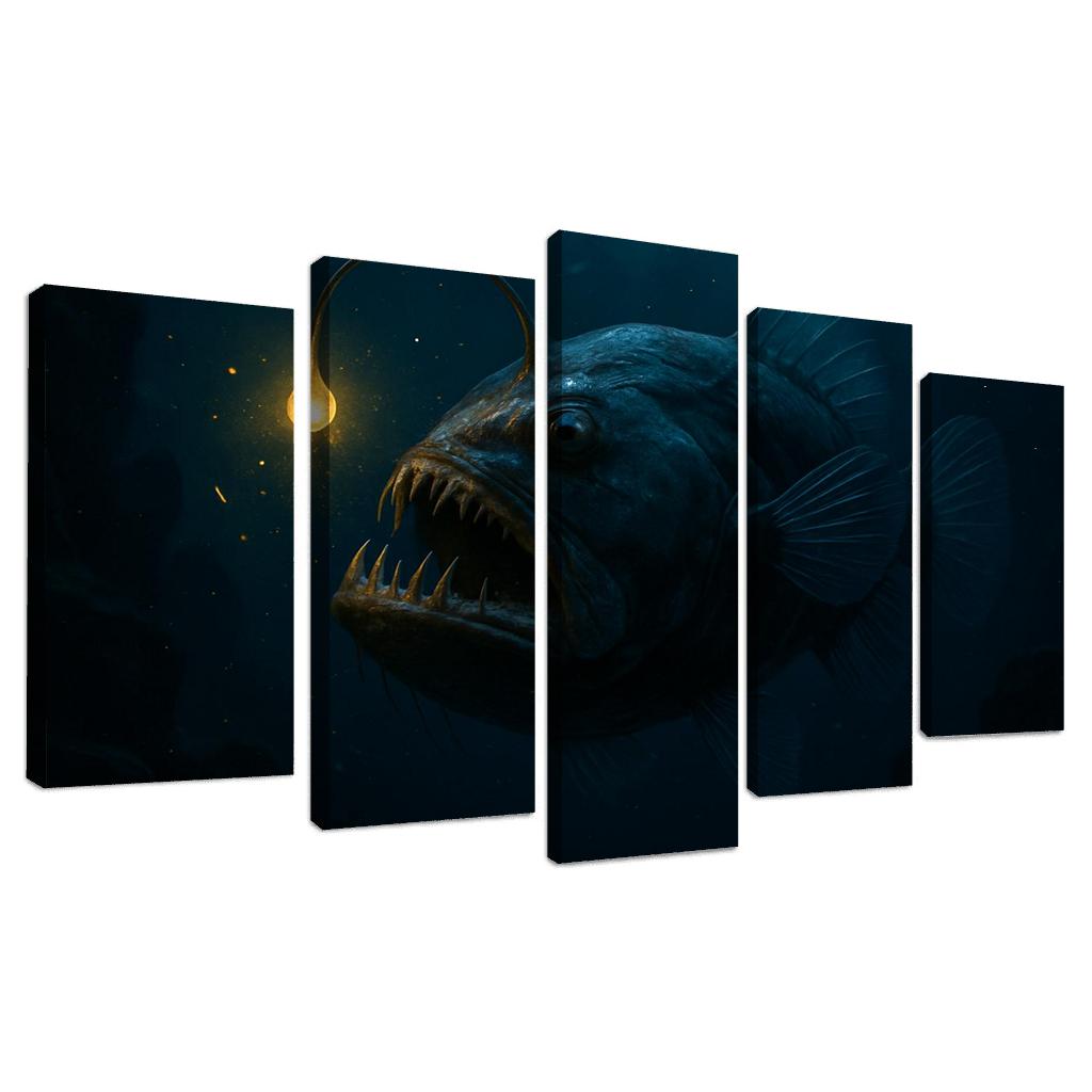 Bioluminescent Deep Sea Anglerfish modern paintings frame
