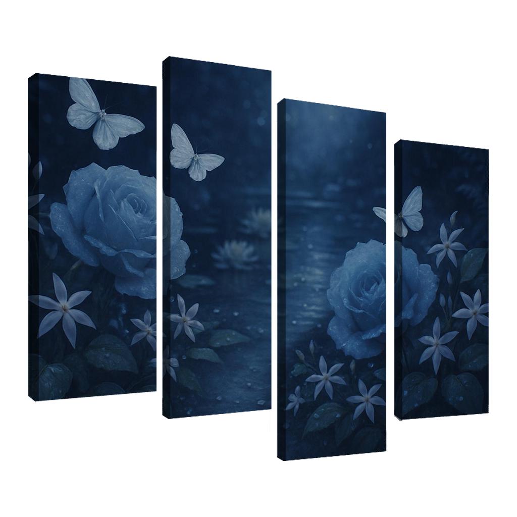 Moonlit Garden Nocturne abstract paintings frame