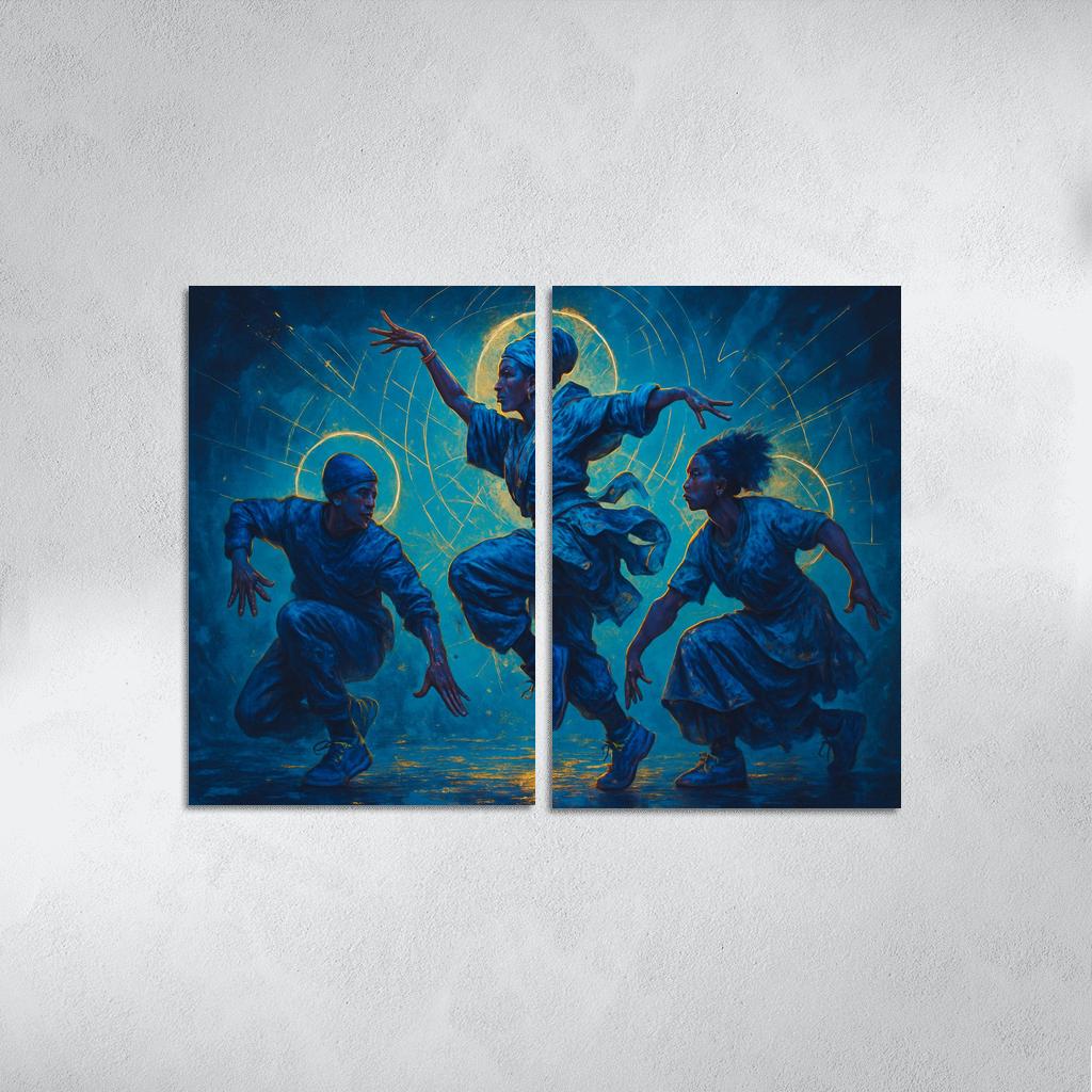 Afro Futurist Contemporary abstract paintings frame