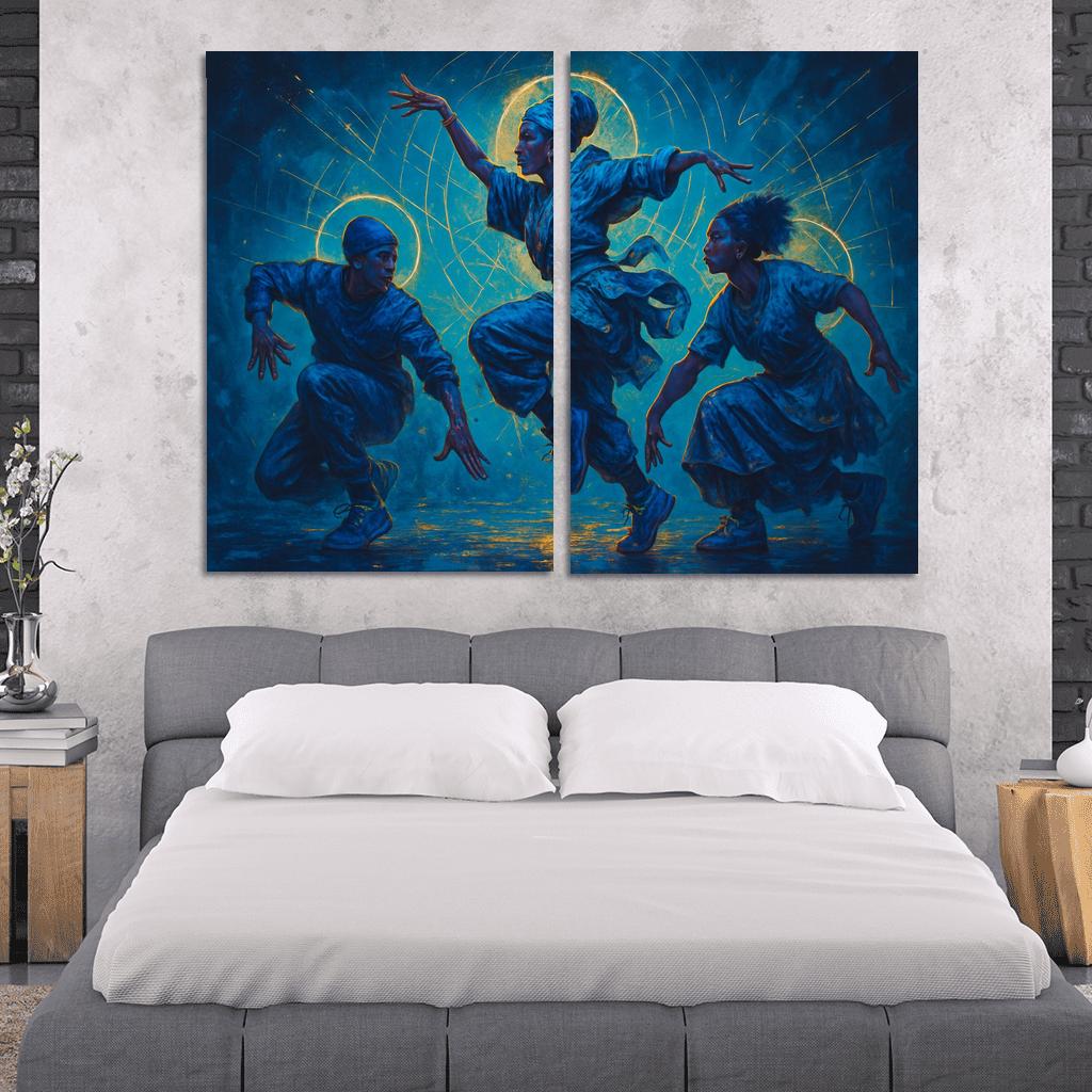 Afro Futurist Contemporary abstract paintings frame