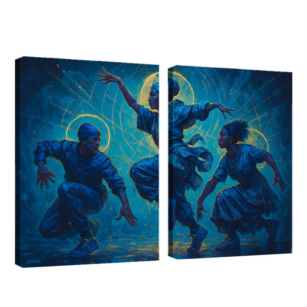 Afro Futurist Contemporary abstract paintings frame