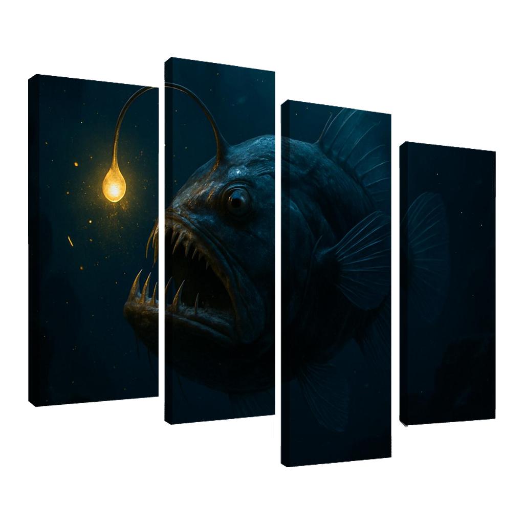 Bioluminescent Deep Sea Anglerfish modern paintings frame