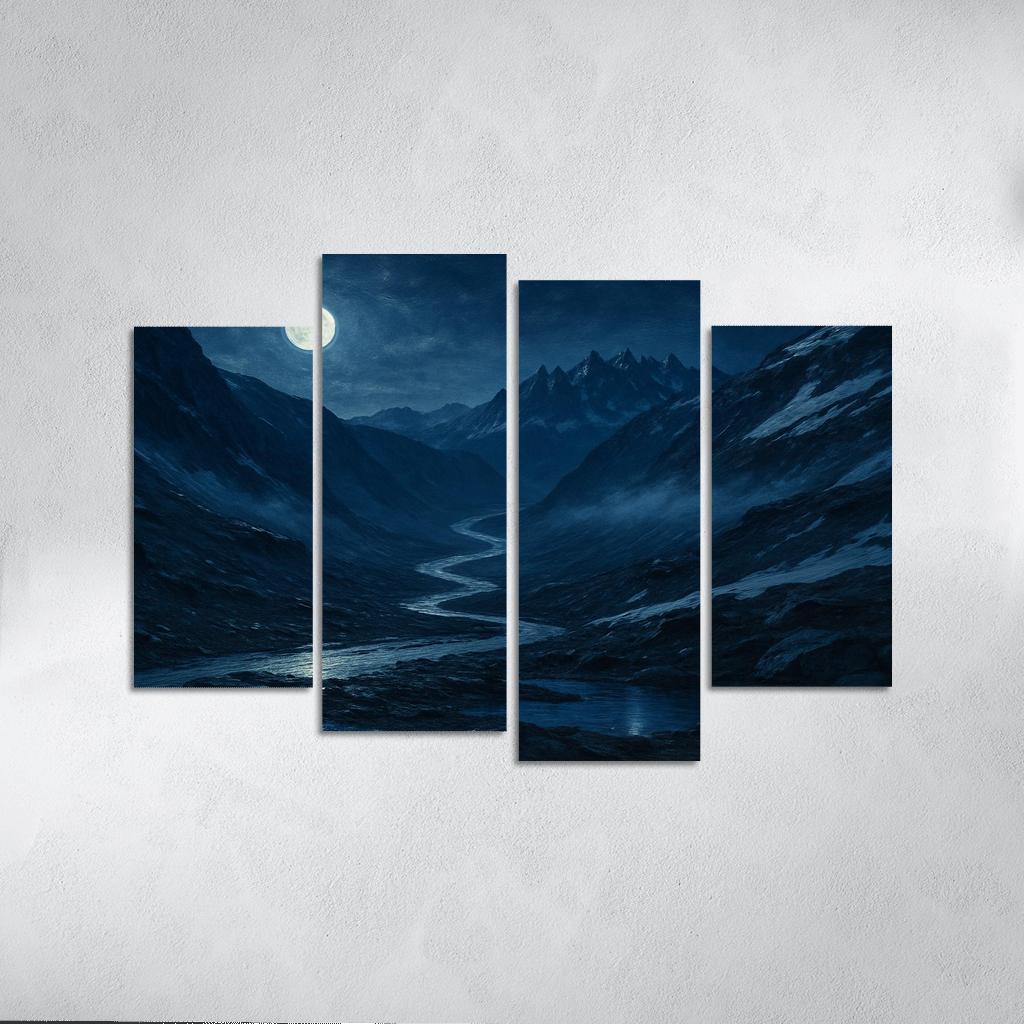 Moonlit Glass Mountain Pass wall art