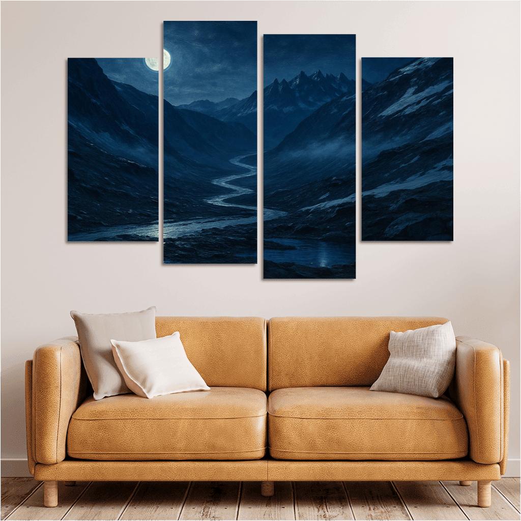 Moonlit Glass Mountain Pass wall art