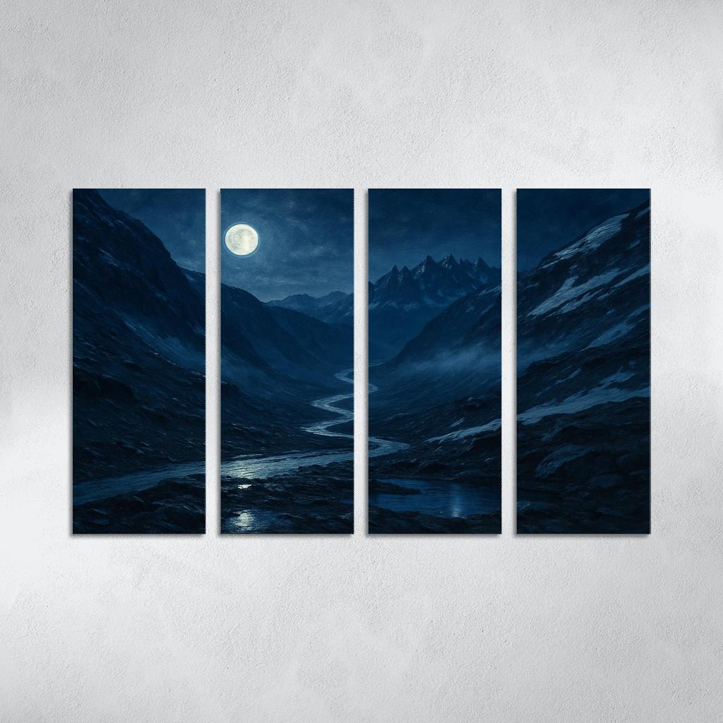 Moonlit Glass Mountain Pass wall art