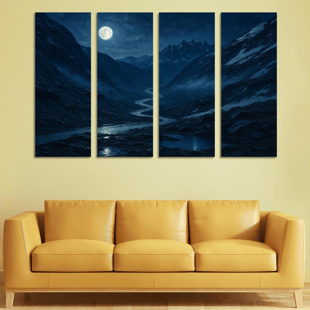 Moonlit Glass Mountain Pass wall art