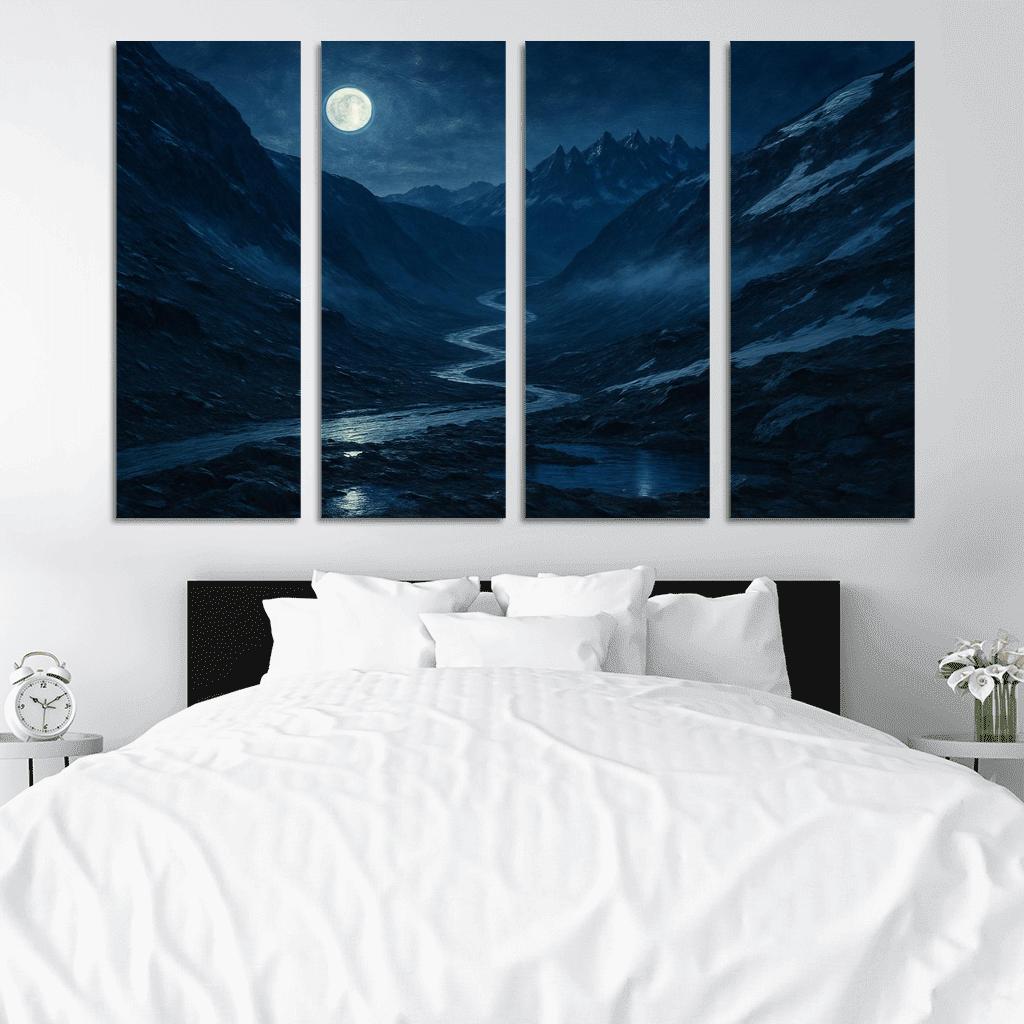 Moonlit Glass Mountain Pass wall art