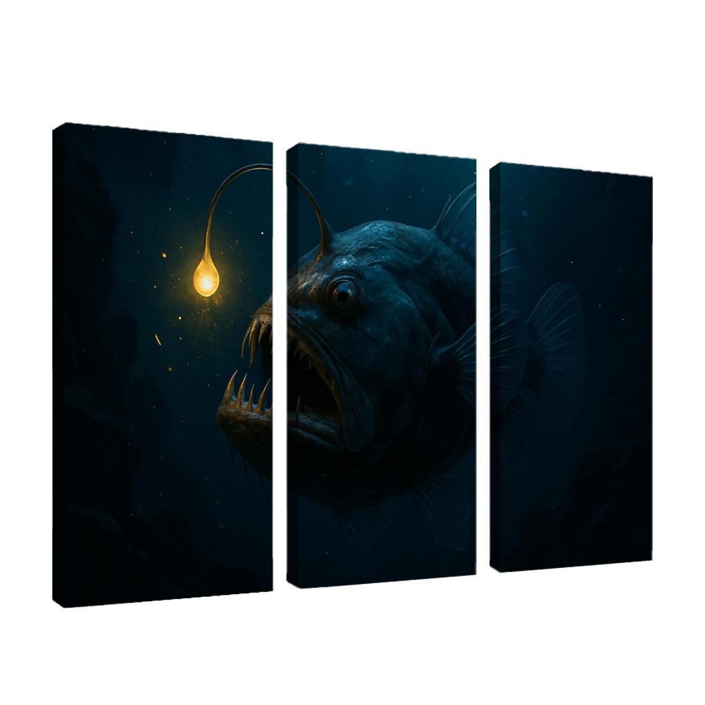 Bioluminescent Deep Sea Anglerfish modern paintings frame