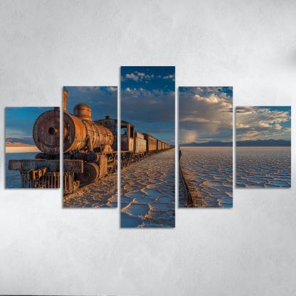 Uyuni Train Cemetery oil paintings frame