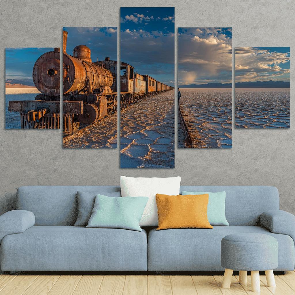 Uyuni Train Cemetery oil paintings frame