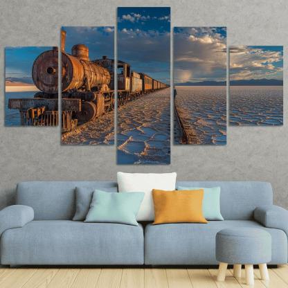 Uyuni Train Cemetery oil paintings frame