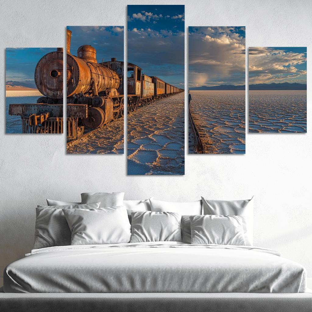 Uyuni Train Cemetery oil paintings frame