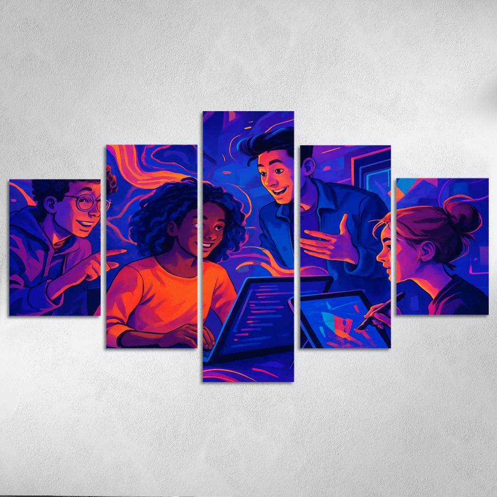 Creative Coding For Visual Arts multi-panel paintings