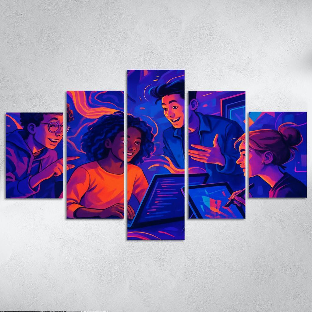 Creative Coding For Visual Arts multi-panel paintings