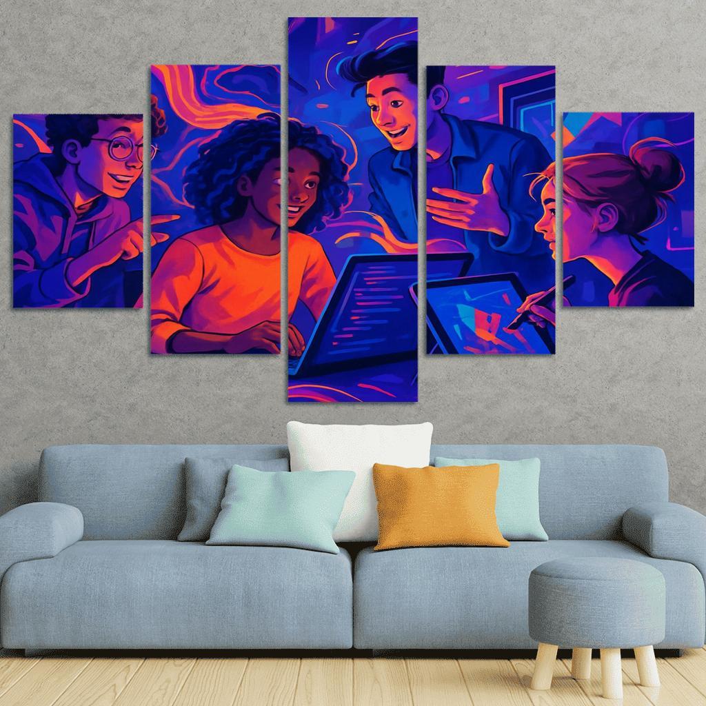 Creative Coding For Visual Arts multi-panel paintings