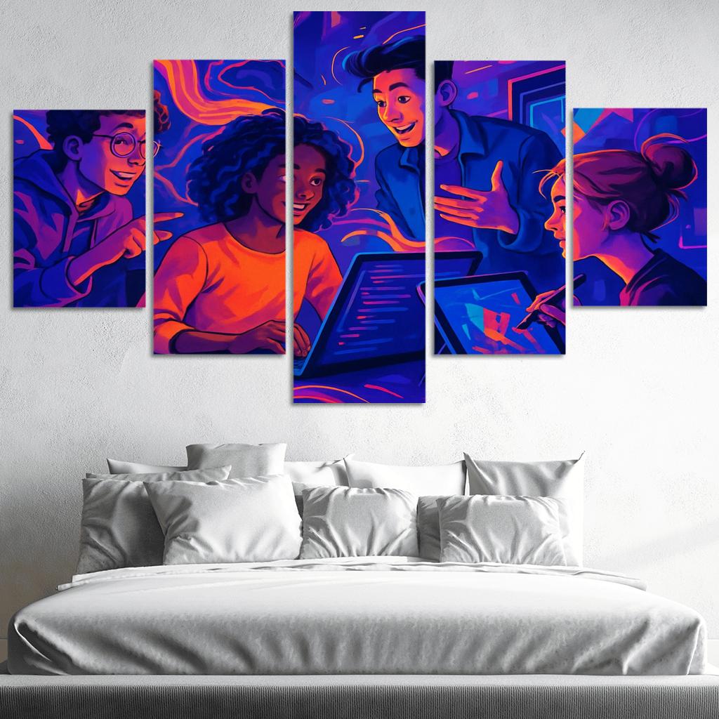 Creative Coding For Visual Arts multi-panel paintings