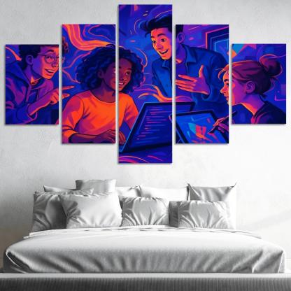 Creative Coding For Visual Arts multi-panel paintings