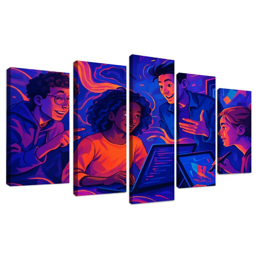 Creative Coding For Visual Arts multi-panel paintings