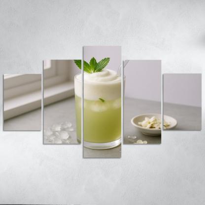 Jasmine Mint Cloud Iced Tea modern paintings frame