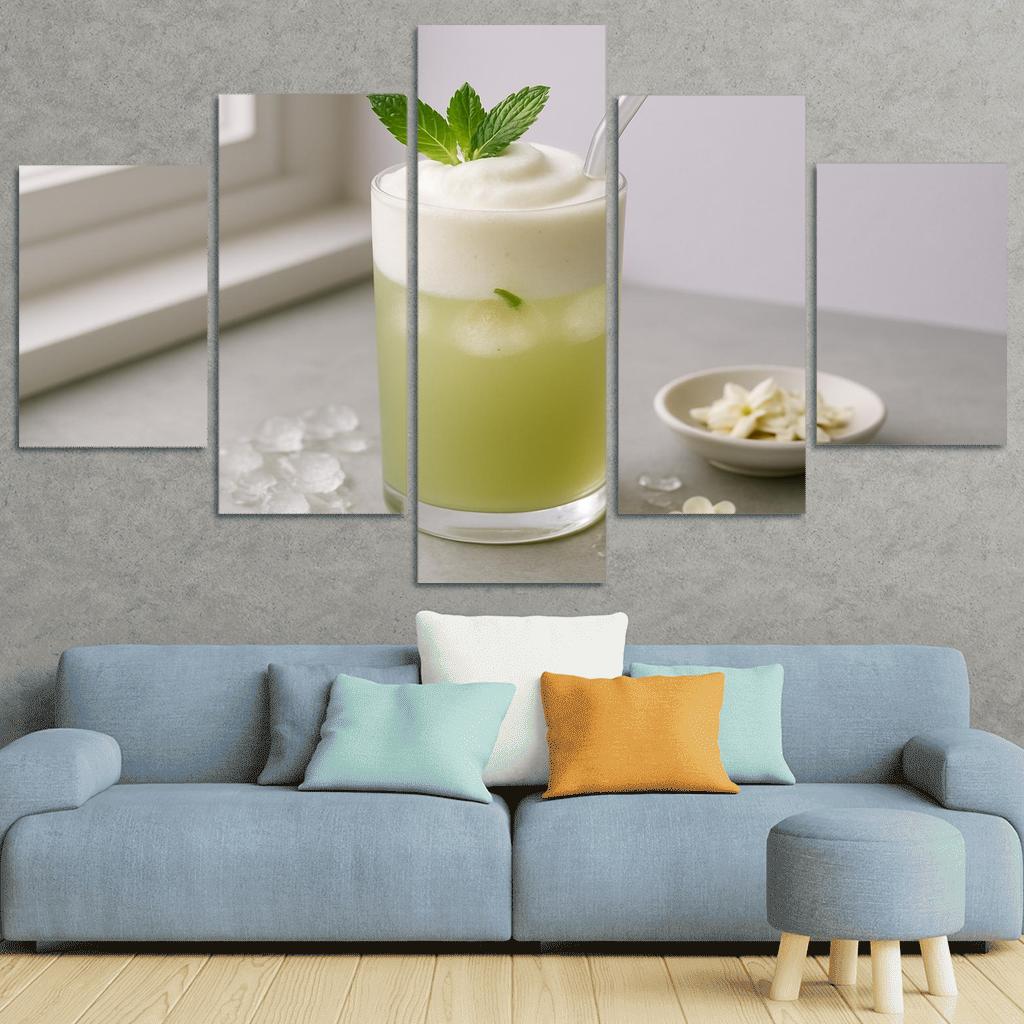 Jasmine Mint Cloud Iced Tea modern paintings frame