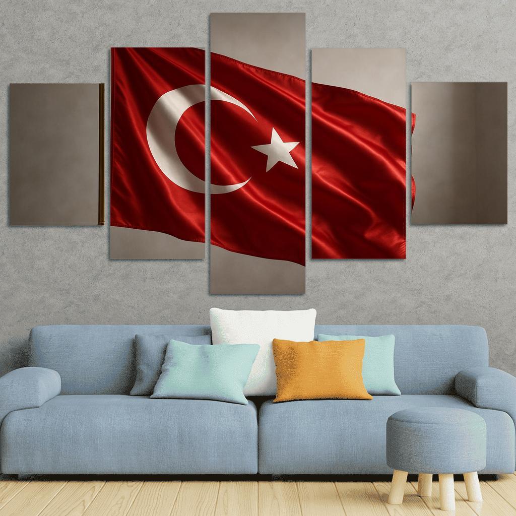 Modernist Crescent Banner oil paintings frame