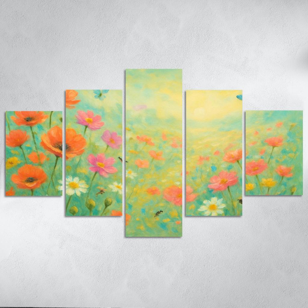 Sunrise Meadow Medley custom paintings frame
