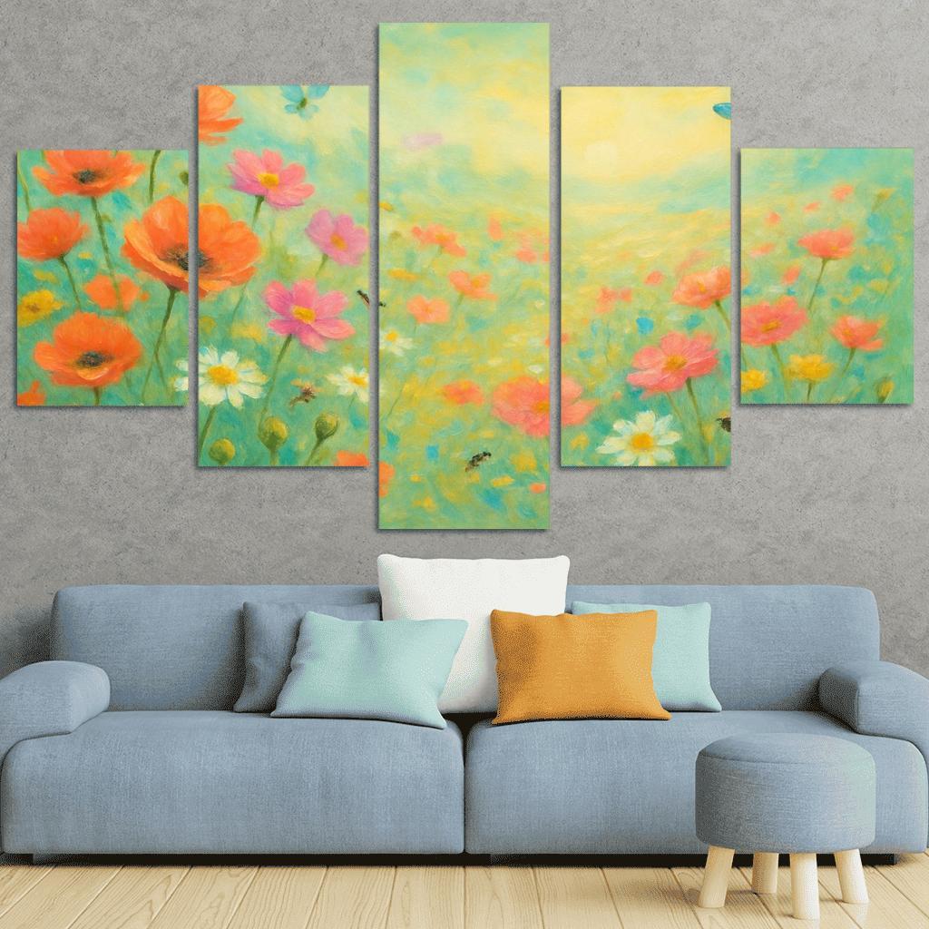 Sunrise Meadow Medley custom paintings frame