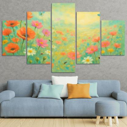 Sunrise Meadow Medley custom paintings frame