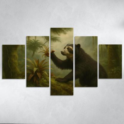 Andean Spectacled Bear In Cloud Forest custom paintings frame