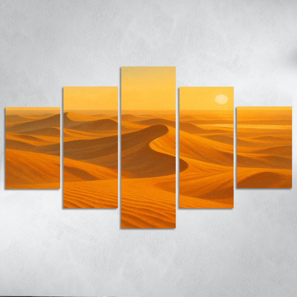 Sunrise Over Amber Dune Sea multi-panel paintings