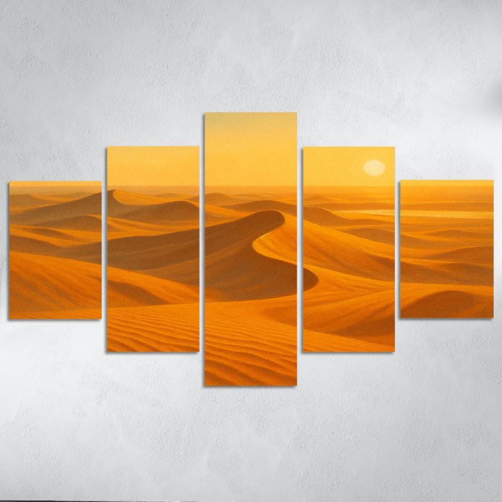 Sunrise Over Amber Dune Sea multi-panel paintings