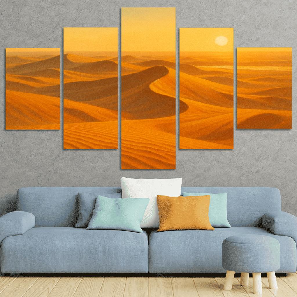 Sunrise Over Amber Dune Sea multi-panel paintings