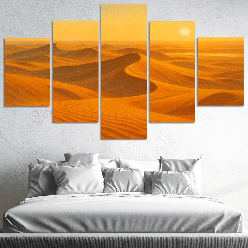 Sunrise Over Amber Dune Sea multi-panel paintings