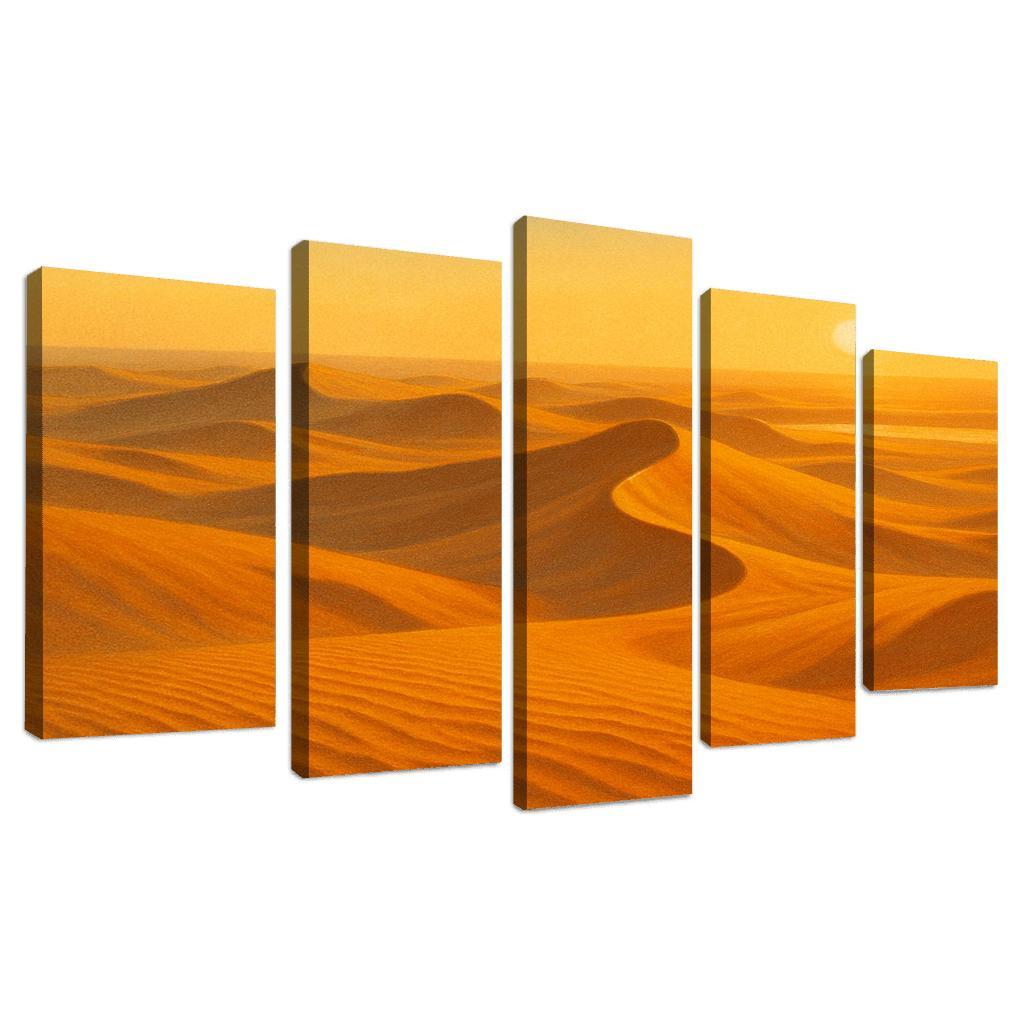 Sunrise Over Amber Dune Sea multi-panel paintings