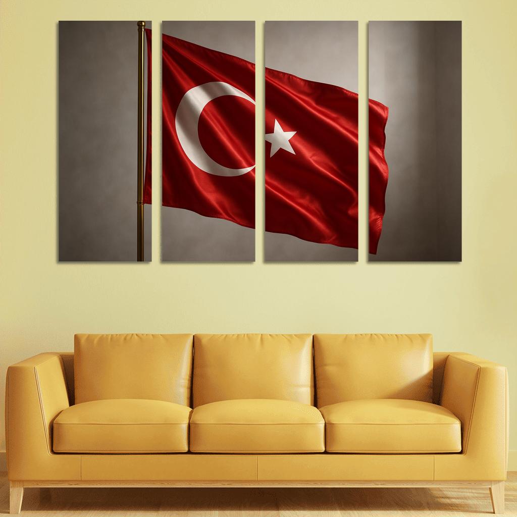 Modernist Crescent Banner oil paintings frame