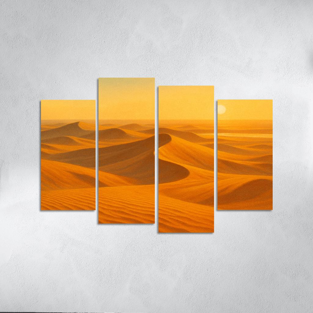 Sunrise Over Amber Dune Sea multi-panel paintings