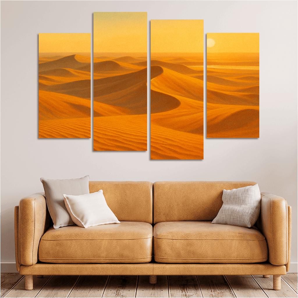 Sunrise Over Amber Dune Sea multi-panel paintings