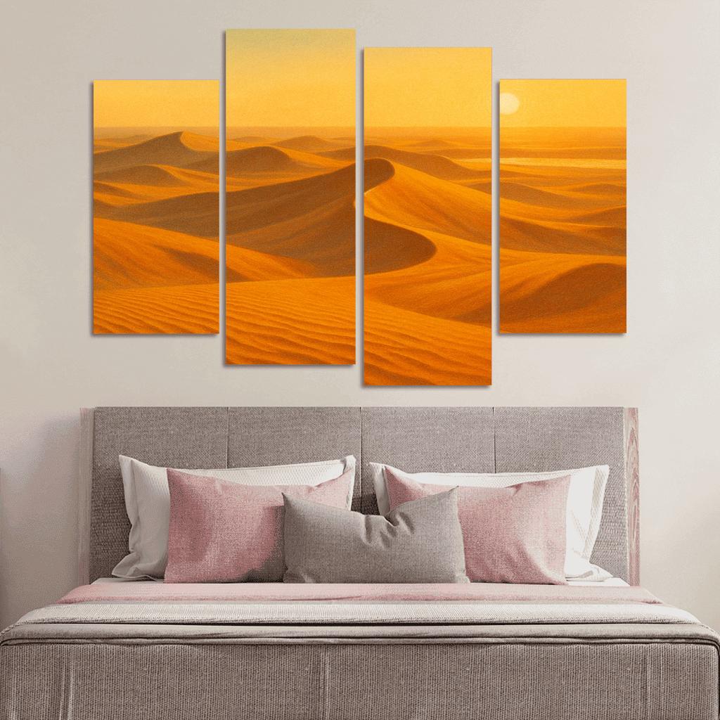 Sunrise Over Amber Dune Sea multi-panel paintings