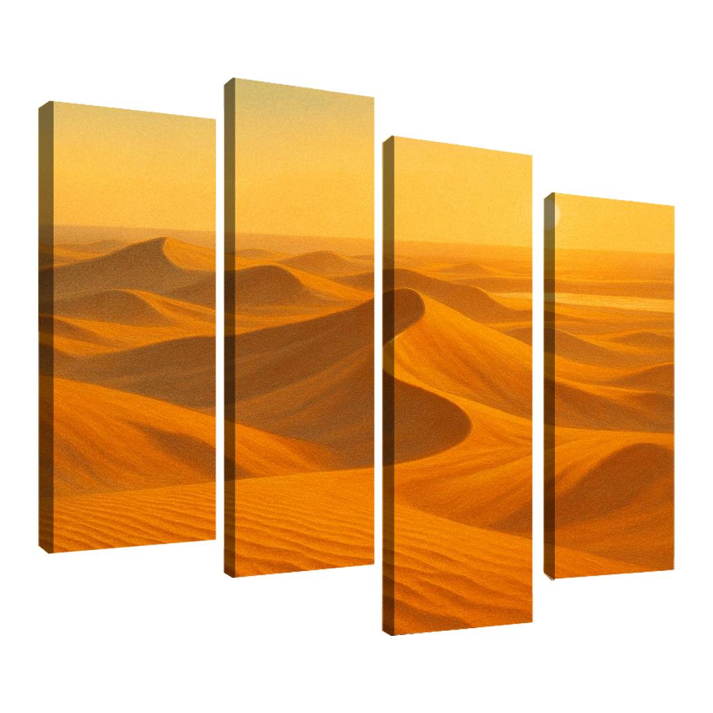 Sunrise Over Amber Dune Sea multi-panel paintings