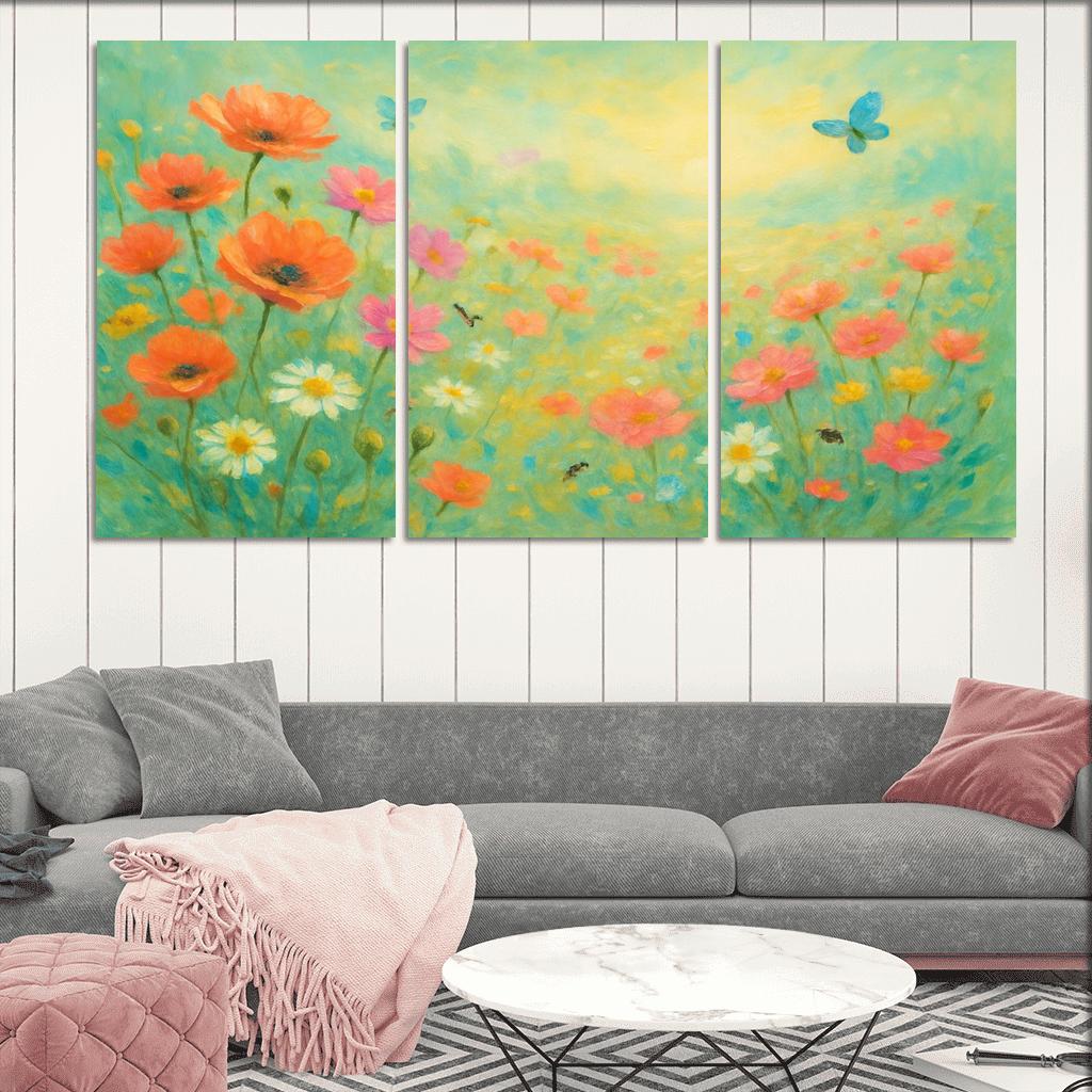 Sunrise Meadow Medley custom paintings frame