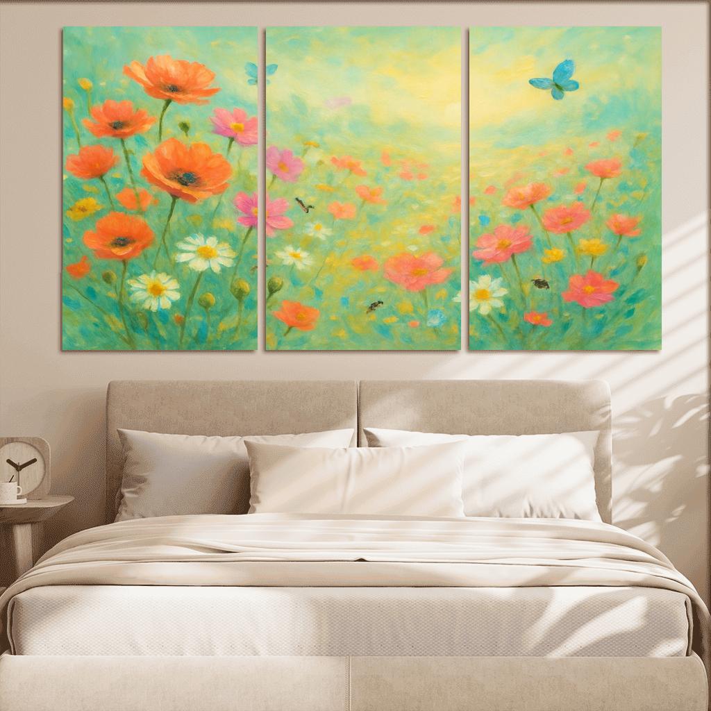 Sunrise Meadow Medley custom paintings frame