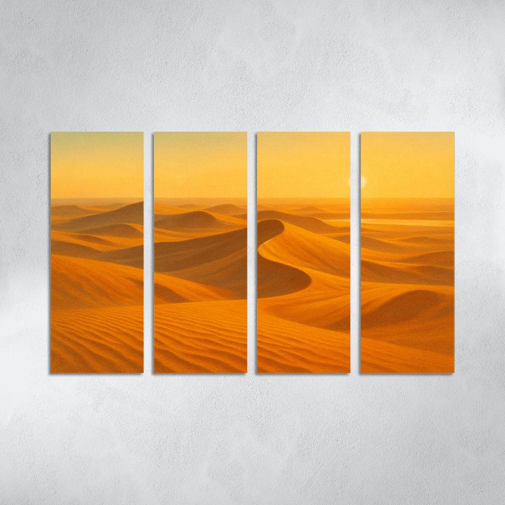 Sunrise Over Amber Dune Sea multi-panel paintings