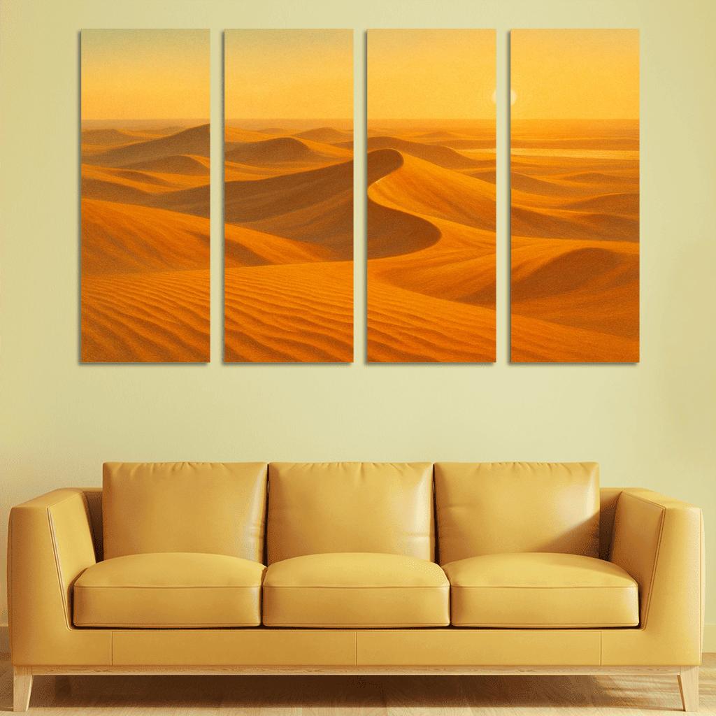 Sunrise Over Amber Dune Sea multi-panel paintings