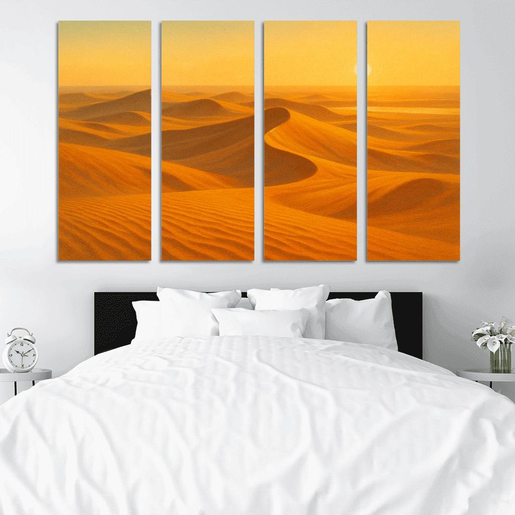 Sunrise Over Amber Dune Sea multi-panel paintings