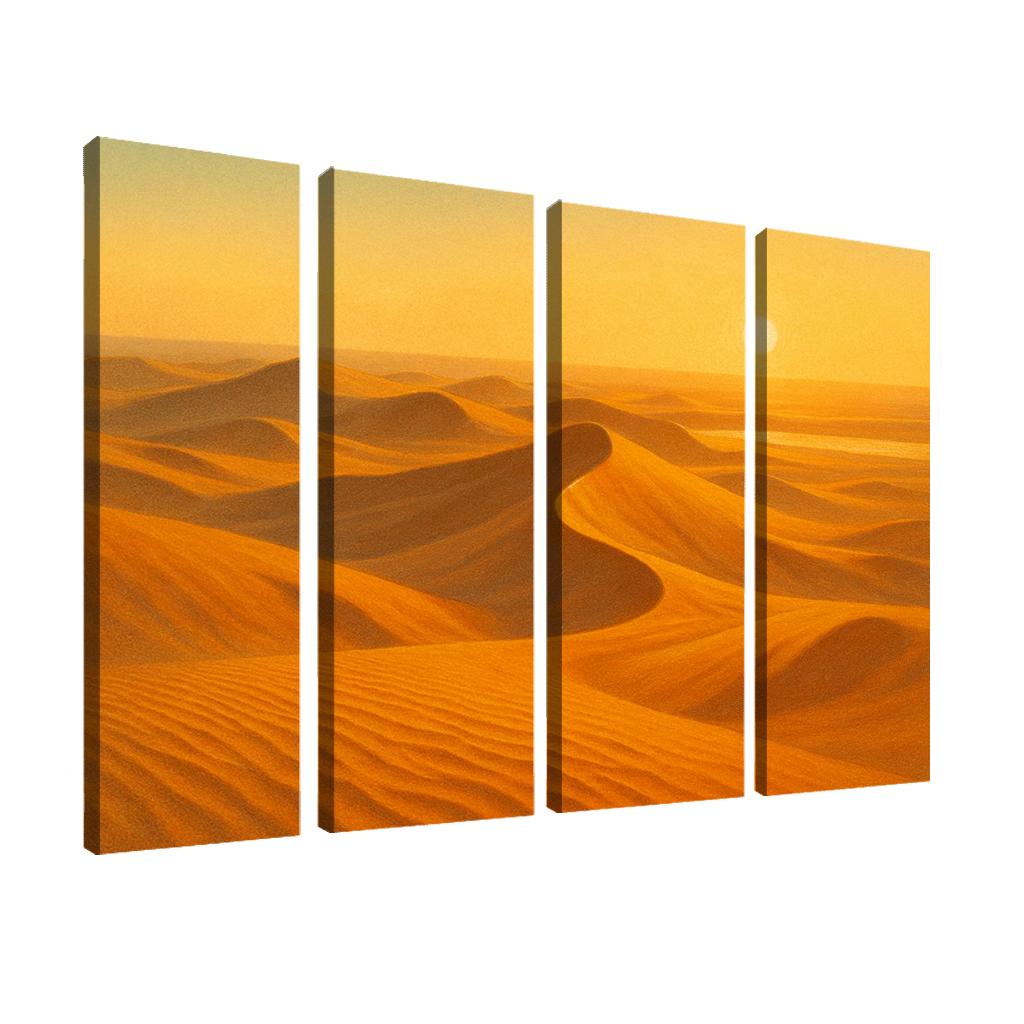 Sunrise Over Amber Dune Sea multi-panel paintings