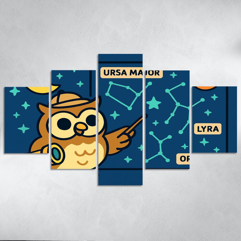 Stargazer Owl Explorer framed paintings