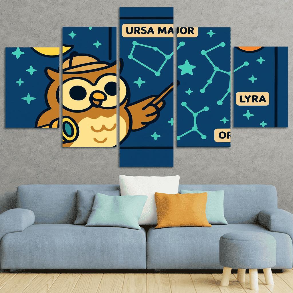 Stargazer Owl Explorer framed paintings