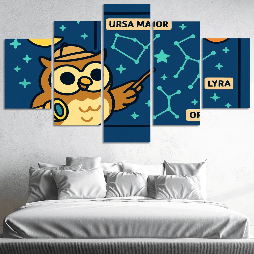 Stargazer Owl Explorer framed paintings