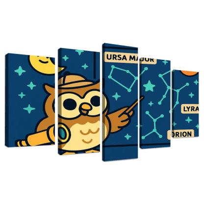 Stargazer Owl Explorer framed paintings