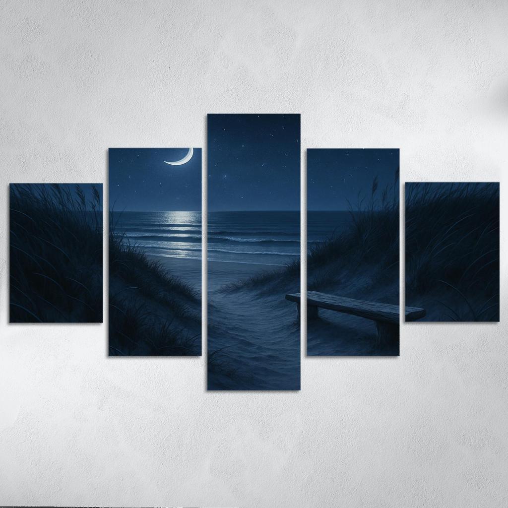 Moonlit Dune Serenity modern paintings frame